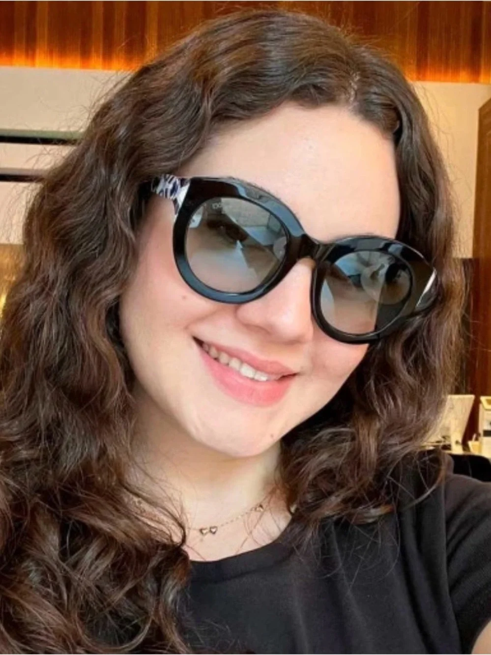 Emilio Pucci Black Round Oversized Sunglasses